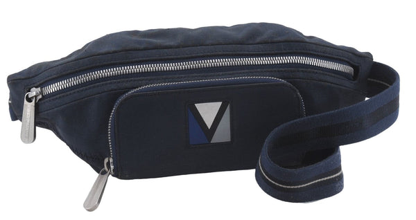 Authentic Louis Vuitton Cup Mizenu Waist Body Bag Purse PVC Blue M80706 LV 5091D