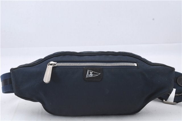 Authentic Louis Vuitton Cup Mizenu Waist Body Bag Purse PVC Blue M80706 LV 5091D