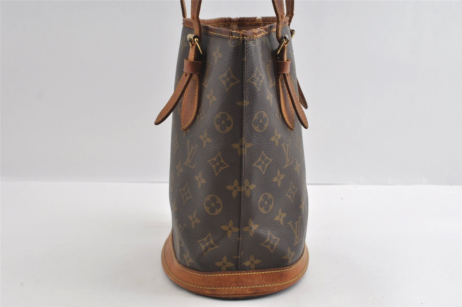 Authentic Louis Vuitton Monogram Bucket PM Shoulder Tote Bag M42238 Junk 5091I