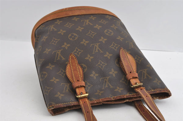 Authentic Louis Vuitton Monogram Bucket PM Shoulder Tote Bag M42238 Junk 5091I