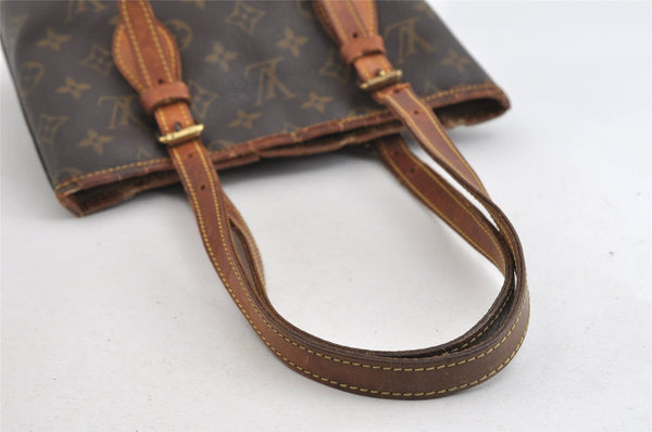 Authentic Louis Vuitton Monogram Bucket PM Shoulder Tote Bag M42238 Junk 5091I