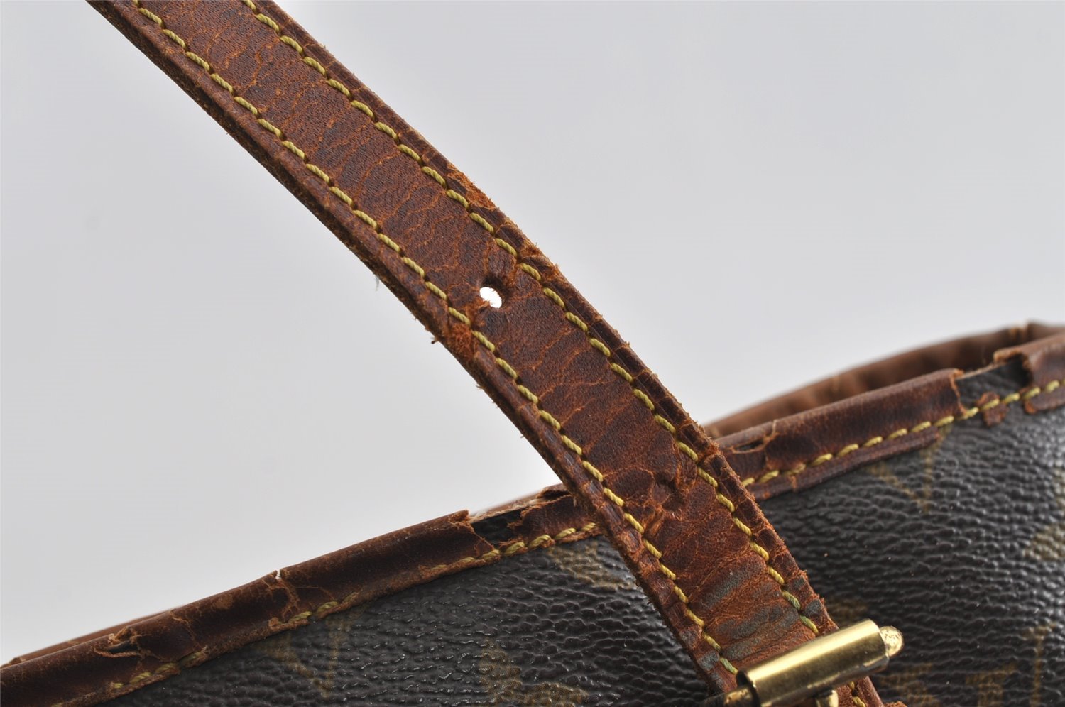 Authentic Louis Vuitton Monogram Bucket PM Shoulder Tote Bag M42238 Junk 5091I