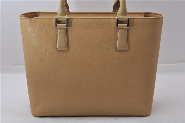 Authentic BURBERRY Vintage Leather Shoulder Hand Tote Bag Purse Beige 5093D