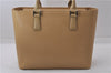 Authentic BURBERRY Vintage Leather Shoulder Hand Tote Bag Purse Beige 5093D
