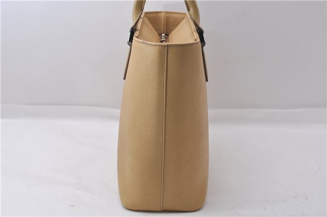 Authentic BURBERRY Vintage Leather Shoulder Hand Tote Bag Purse Beige 5093D