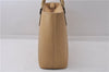 Authentic BURBERRY Vintage Leather Shoulder Hand Tote Bag Purse Beige 5093D