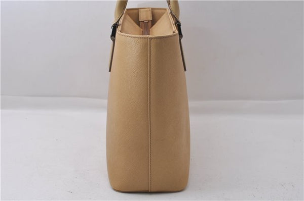 Authentic BURBERRY Vintage Leather Shoulder Hand Tote Bag Purse Beige 5093D
