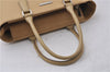 Authentic BURBERRY Vintage Leather Shoulder Hand Tote Bag Purse Beige 5093D