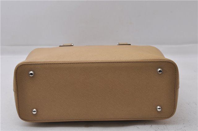Authentic BURBERRY Vintage Leather Shoulder Hand Tote Bag Purse Beige 5093D