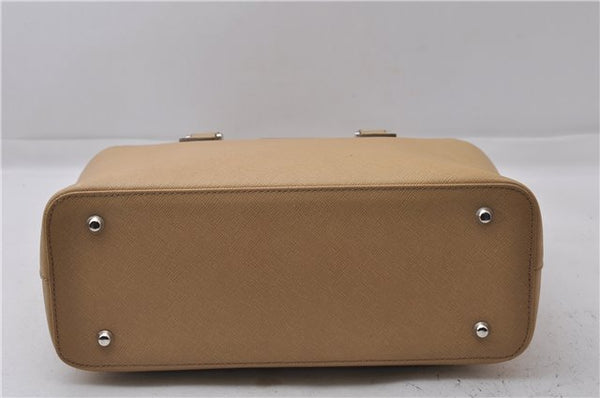 Authentic BURBERRY Vintage Leather Shoulder Hand Tote Bag Purse Beige 5093D