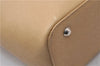 Authentic BURBERRY Vintage Leather Shoulder Hand Tote Bag Purse Beige 5093D