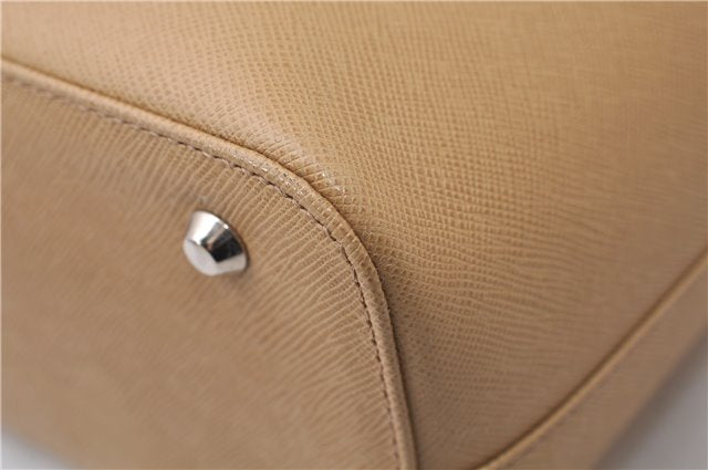Authentic BURBERRY Vintage Leather Shoulder Hand Tote Bag Purse Beige 5093D