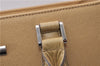 Authentic BURBERRY Vintage Leather Shoulder Hand Tote Bag Purse Beige 5093D