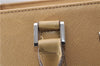 Authentic BURBERRY Vintage Leather Shoulder Hand Tote Bag Purse Beige 5093D