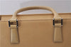Authentic BURBERRY Vintage Leather Shoulder Hand Tote Bag Purse Beige 5093D