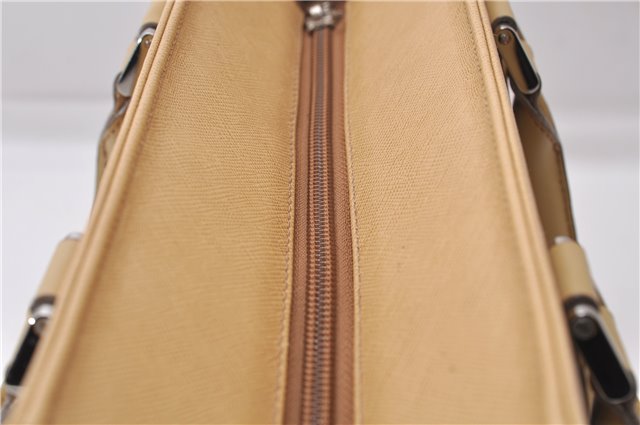 Authentic BURBERRY Vintage Leather Shoulder Hand Tote Bag Purse Beige 5093D
