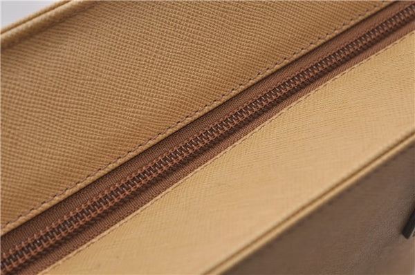 Authentic BURBERRY Vintage Leather Shoulder Hand Tote Bag Purse Beige 5093D