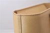 Authentic BURBERRY Vintage Leather Shoulder Hand Tote Bag Purse Beige 5093D