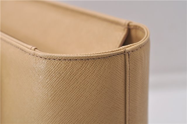 Authentic BURBERRY Vintage Leather Shoulder Hand Tote Bag Purse Beige 5093D