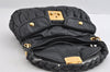 Authentic MIU MIU Matelasse Leather 2Way Shoulder Hand Bag Purse Black 5094I
