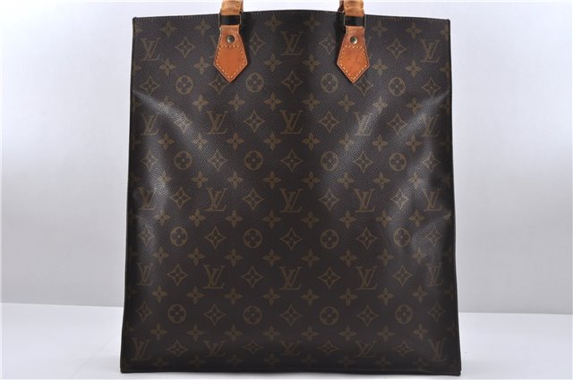 Authentic Louis Vuitton Monogram Sac Plat Hand Bag M51140 LV 5097D