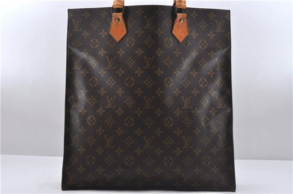 Authentic Louis Vuitton Monogram Sac Plat Hand Bag M51140 LV 5097D