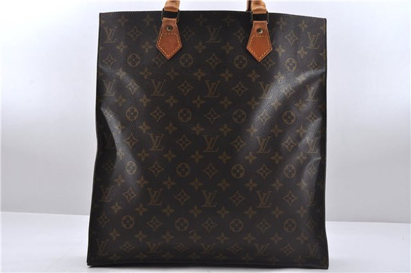 Authentic Louis Vuitton Monogram Sac Plat Hand Bag M51140 LV 5097D