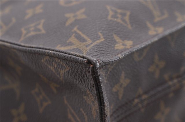 Authentic Louis Vuitton Monogram Sac Plat Hand Bag M51140 LV 5097D