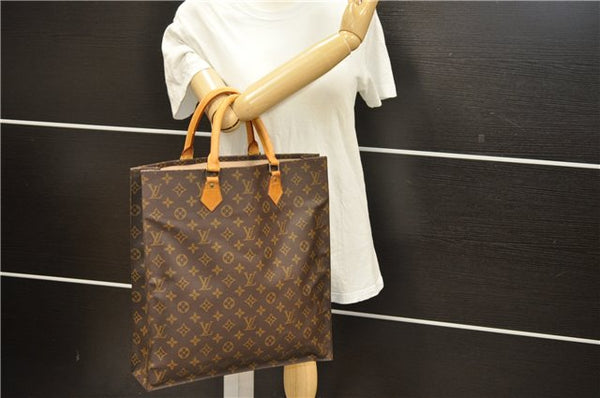Authentic Louis Vuitton Monogram Sac Plat Hand Bag M51140 LV 5097D