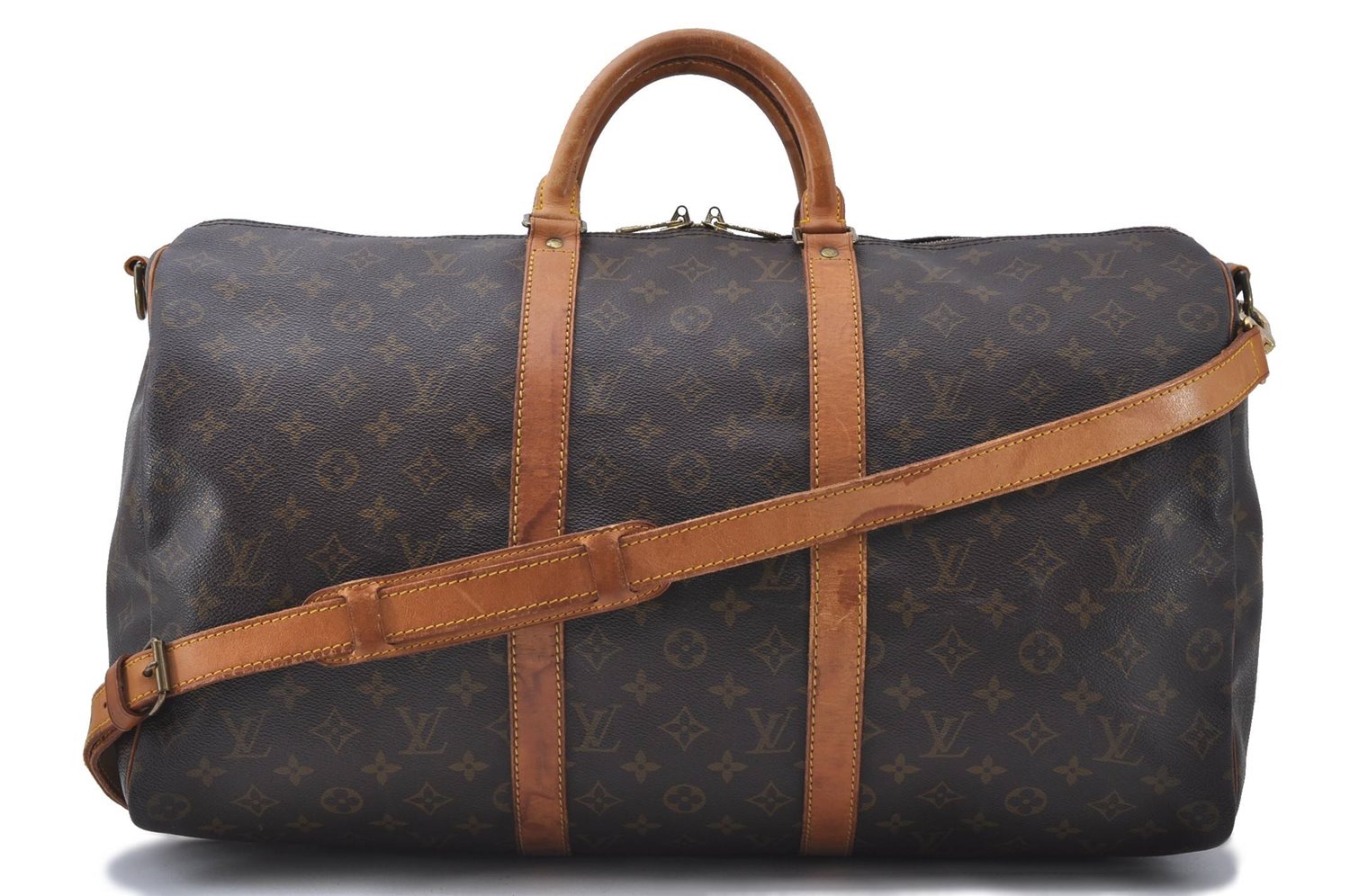Auth Louis Vuitton Monogram Keepall Bandouliere 50 Boston Bag M41416 LV 5098D
