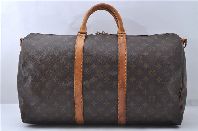 Auth Louis Vuitton Monogram Keepall Bandouliere 50 Boston Bag M41416 LV 5098D