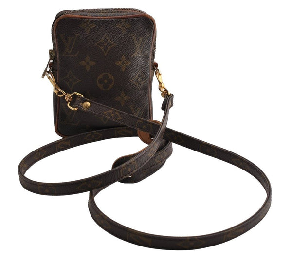 Auth Louis Vuitton Monogram Mini Poche Danube Shoulder Cross Bag Old Model 5098I