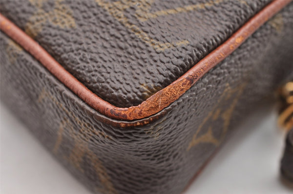 Auth Louis Vuitton Monogram Mini Poche Danube Shoulder Cross Bag Old Model 5098I