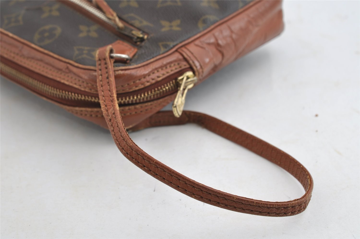 Authentic Louis Vuitton Monogram Sac Sport Travel Hand Bag Old Model LV 5100I