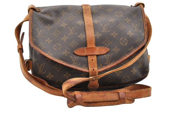 Authentic Louis Vuitton Monogram Saumur 30 Shoulder Cross Bag M42256 Junk 5104I