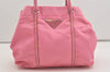 Authentic PRADA Nylon Tessuto Leather Shoulder Hand Tote Bag Pink 5105I