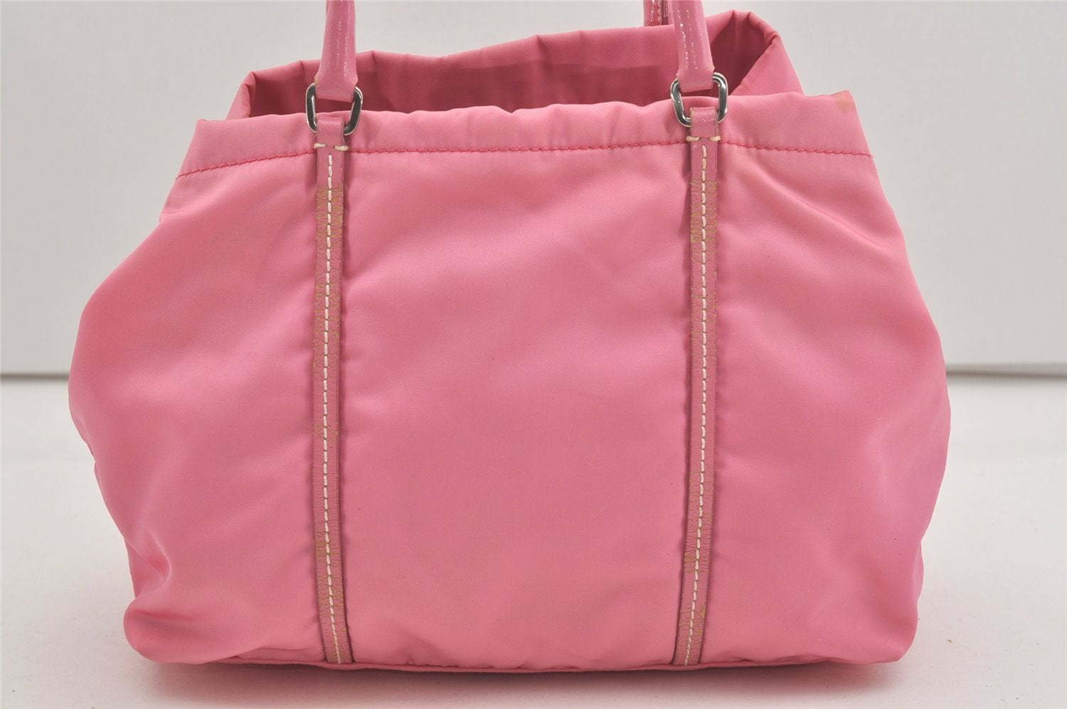 Authentic PRADA Nylon Tessuto Leather Shoulder Hand Tote Bag Pink 5105I