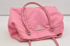 Authentic PRADA Nylon Tessuto Leather Shoulder Hand Tote Bag Pink 5105I