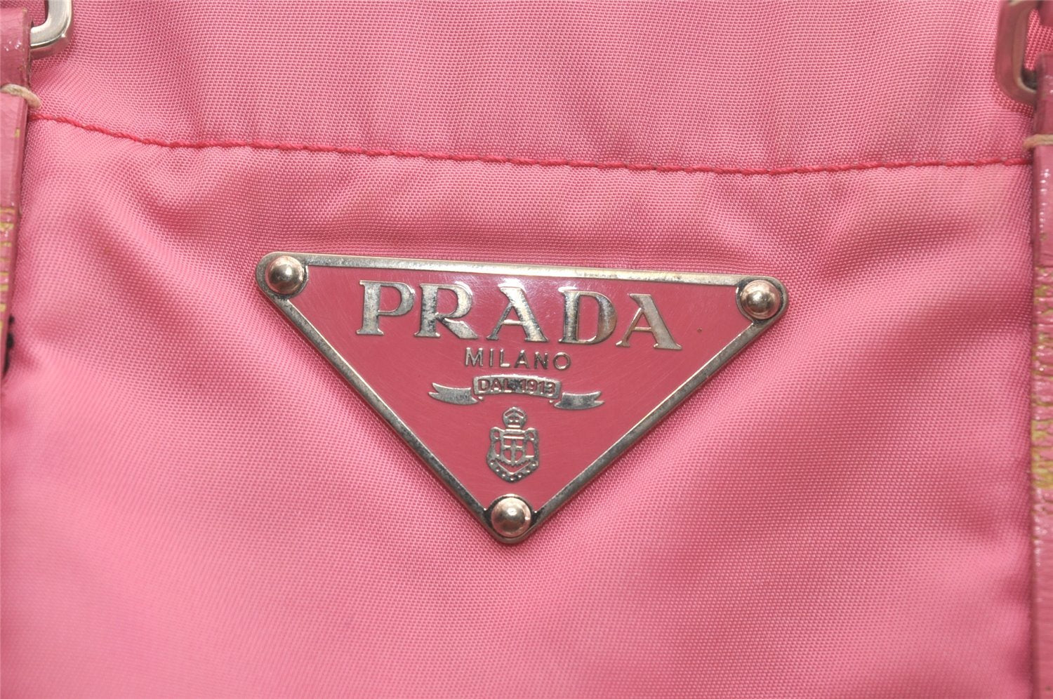 Authentic PRADA Nylon Tessuto Leather Shoulder Hand Tote Bag Pink 5105I