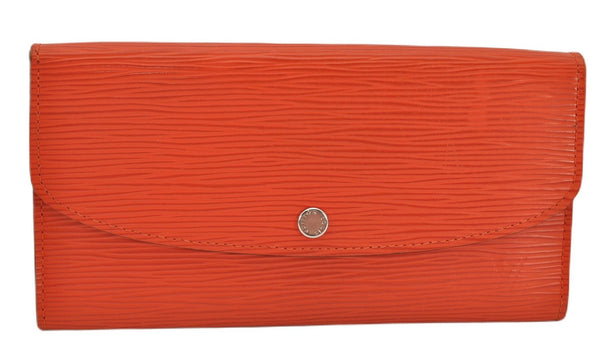 Authentic Louis Vuitton Epi Portefeuille Emilie Wallet Orange M60853 LV 5106F