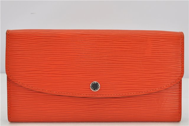 Authentic Louis Vuitton Epi Portefeuille Emilie Wallet Orange M60853 LV 5106F