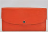 Authentic Louis Vuitton Epi Portefeuille Emilie Wallet Orange M60853 LV 5106F