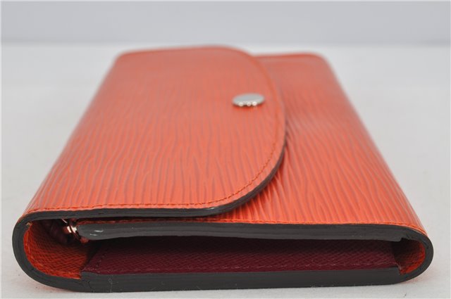 Authentic Louis Vuitton Epi Portefeuille Emilie Wallet Orange M60853 LV 5106F