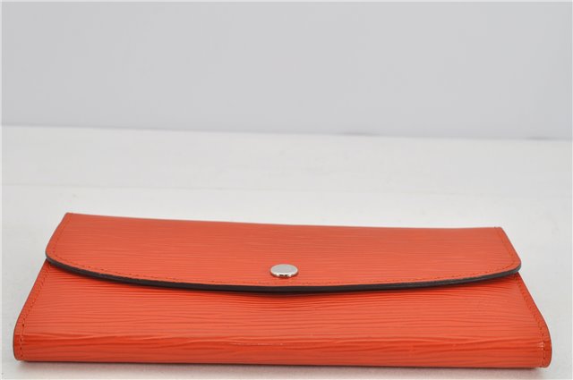 Authentic Louis Vuitton Epi Portefeuille Emilie Wallet Orange M60853 LV 5106F