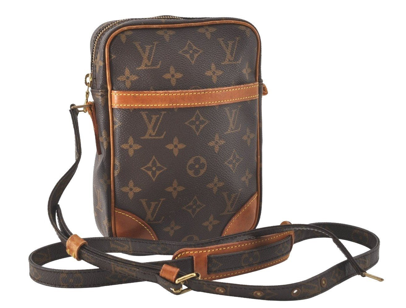 Authentic Louis Vuitton Monogram Danube Shoulder Cross Bag M45266 LV Junk 5108I