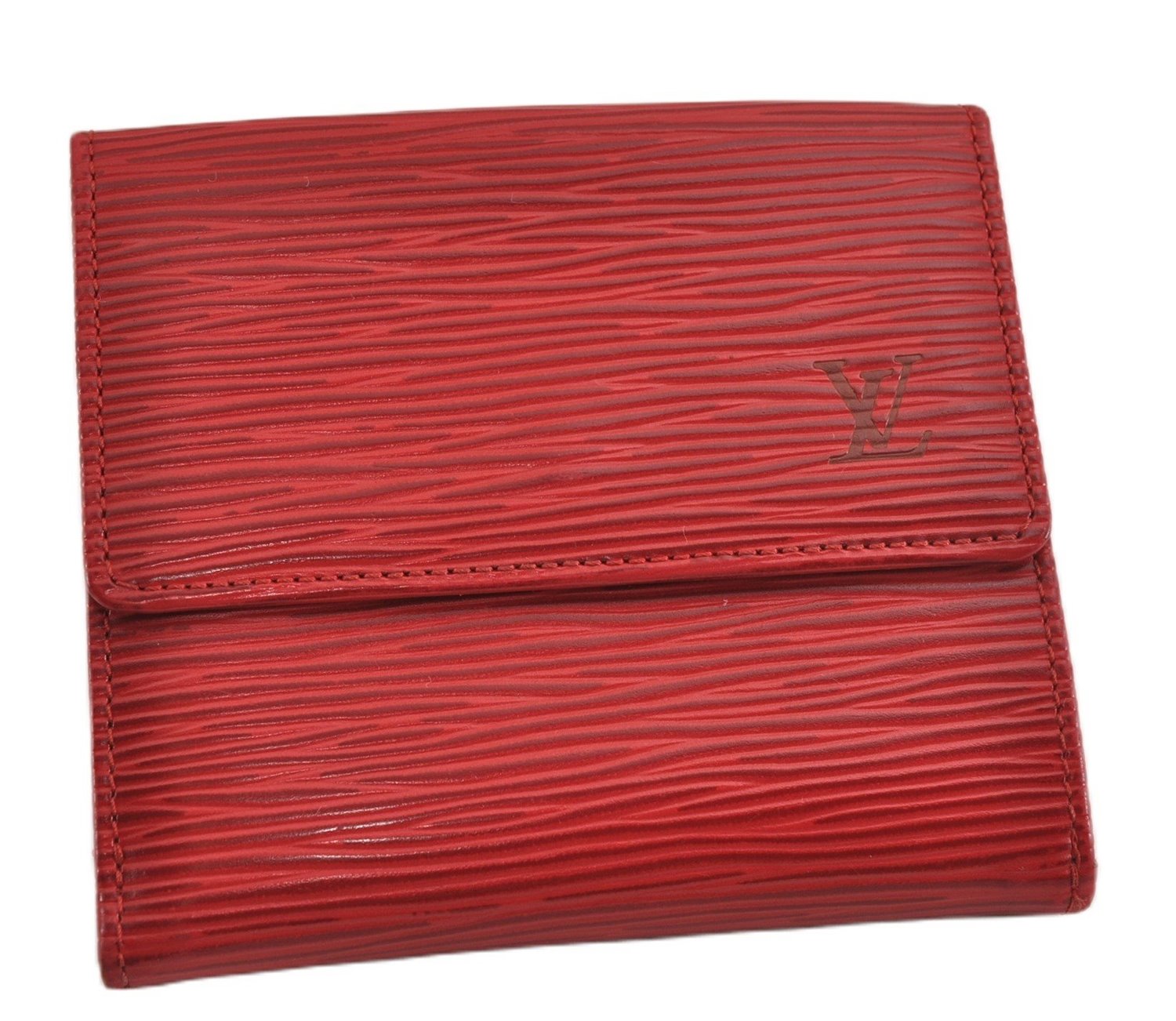 Authentic Louis Vuitton Epi Porte Monnaie Billets Cartes Credit Wallet Red 5109F