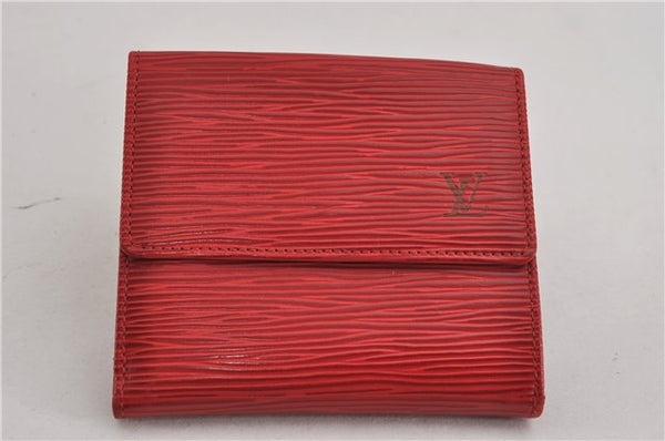 Authentic Louis Vuitton Epi Porte Monnaie Billets Cartes Credit Wallet Red 5109F