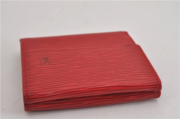 Authentic Louis Vuitton Epi Porte Monnaie Billets Cartes Credit Wallet Red 5109F