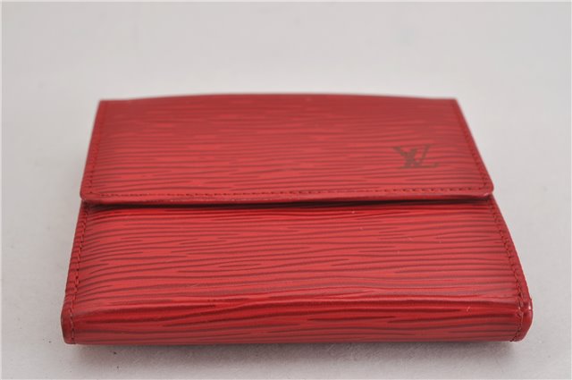 Authentic Louis Vuitton Epi Porte Monnaie Billets Cartes Credit Wallet Red 5109F