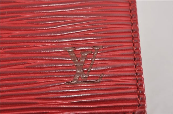 Authentic Louis Vuitton Epi Porte Monnaie Billets Cartes Credit Wallet Red 5109F